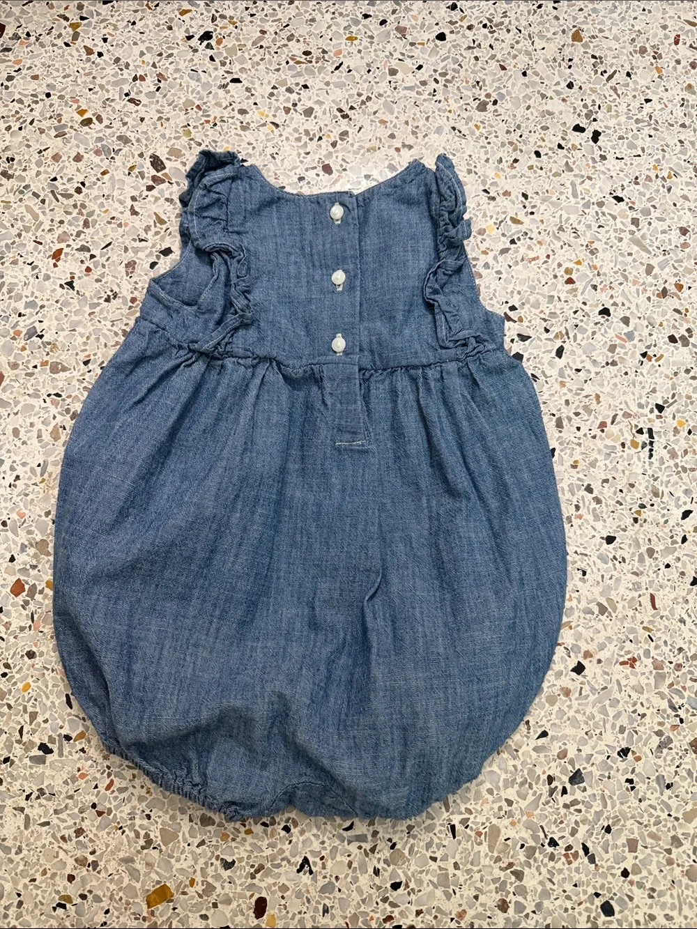 Ralph Lauren RL blue Jean denim chambray baby onsie 6M 6 month pink pony
